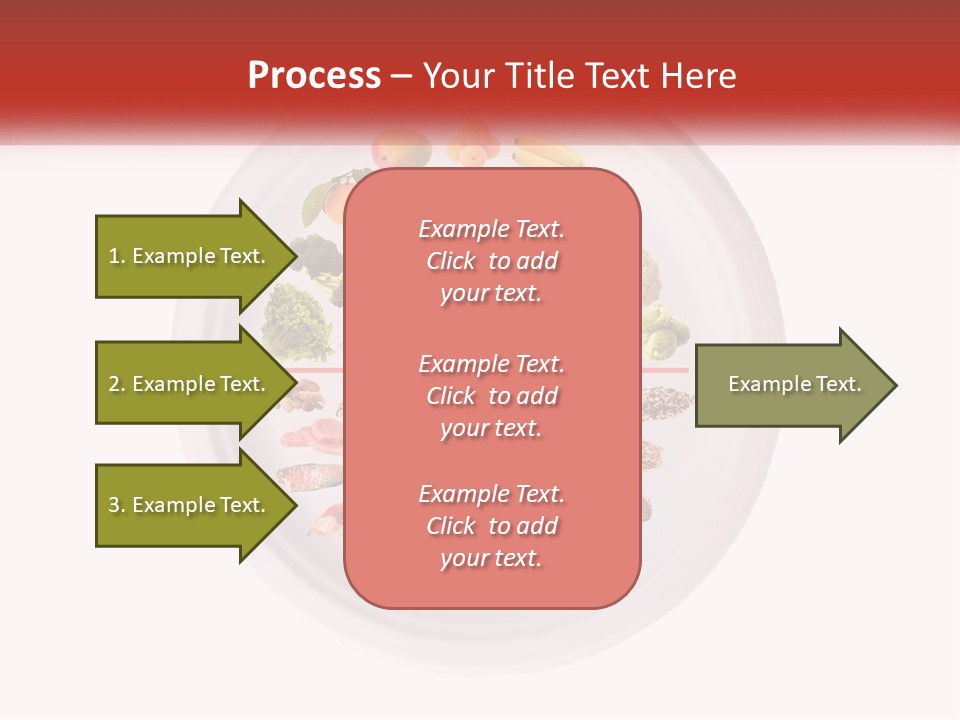 A White Plate With Different Types Of Food On It PowerPoint Template