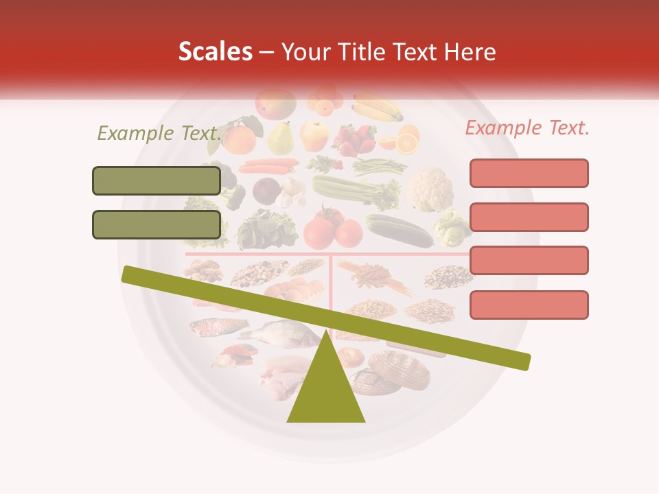A White Plate With Different Types Of Food On It PowerPoint Template