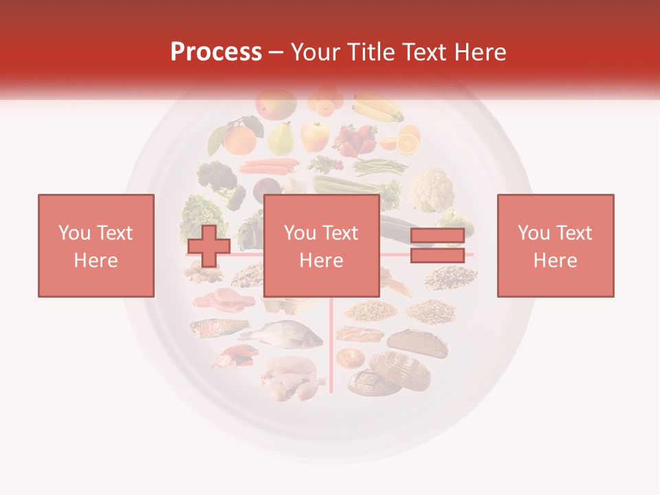 A White Plate With Different Types Of Food On It PowerPoint Template