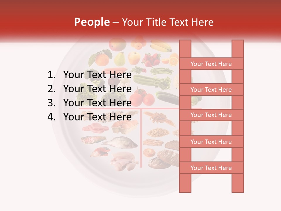 A White Plate With Different Types Of Food On It PowerPoint Template