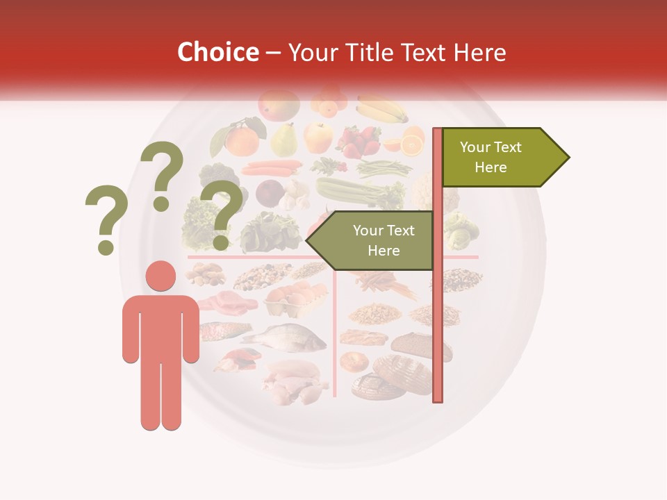 A White Plate With Different Types Of Food On It PowerPoint Template