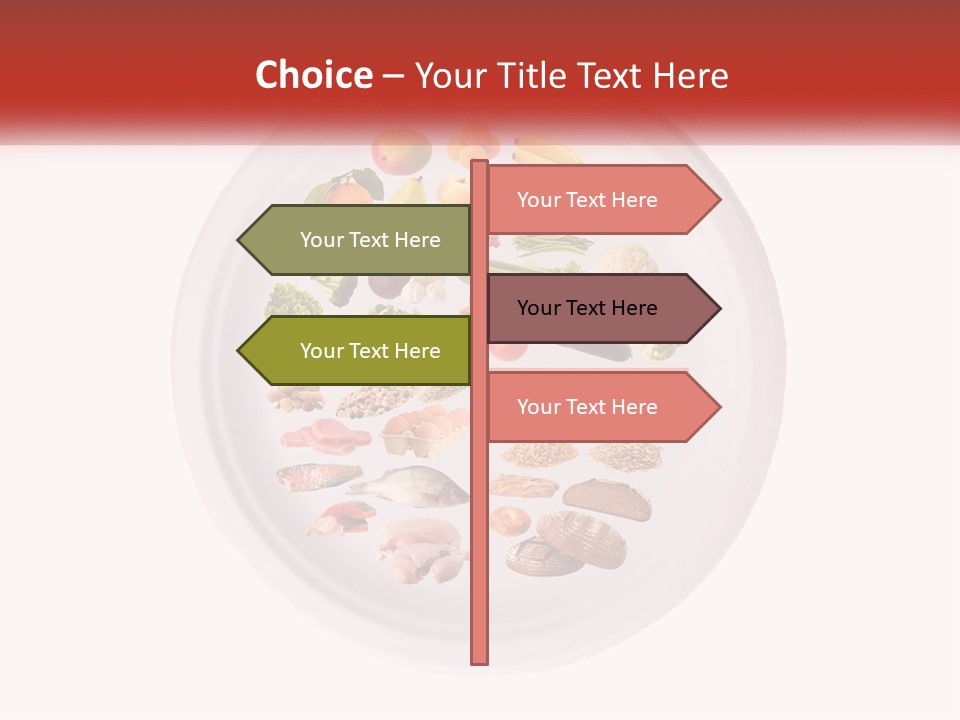 A White Plate With Different Types Of Food On It PowerPoint Template