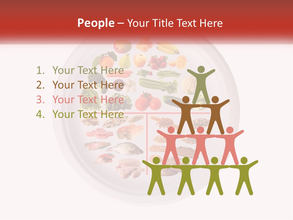 A White Plate With Different Types Of Food On It PowerPoint Template