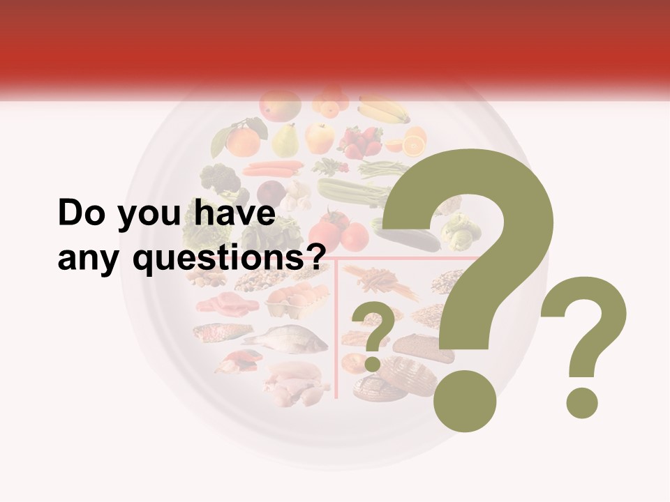 A White Plate With Different Types Of Food On It PowerPoint Template