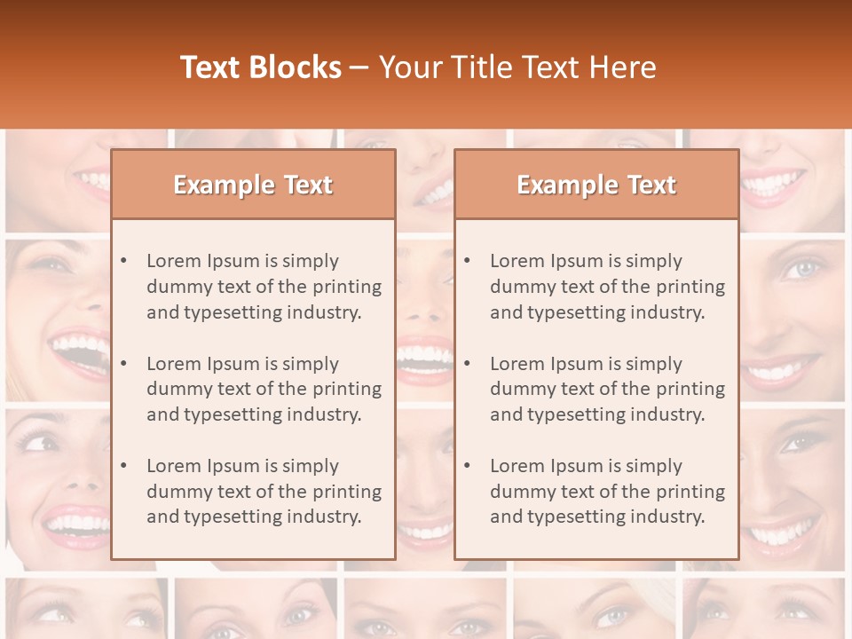 A Collage Of Different Images Of A Woman's Teeth PowerPoint Template