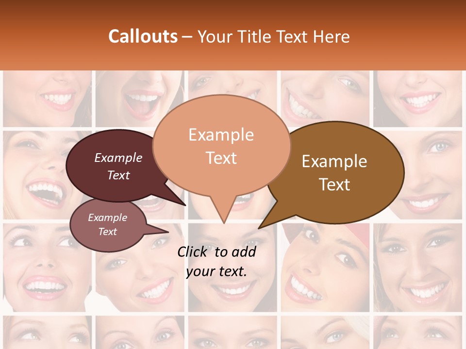 A Collage Of Different Images Of A Woman's Teeth PowerPoint Template