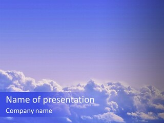 A Plane Flying High In The Sky With Clouds PowerPoint Template