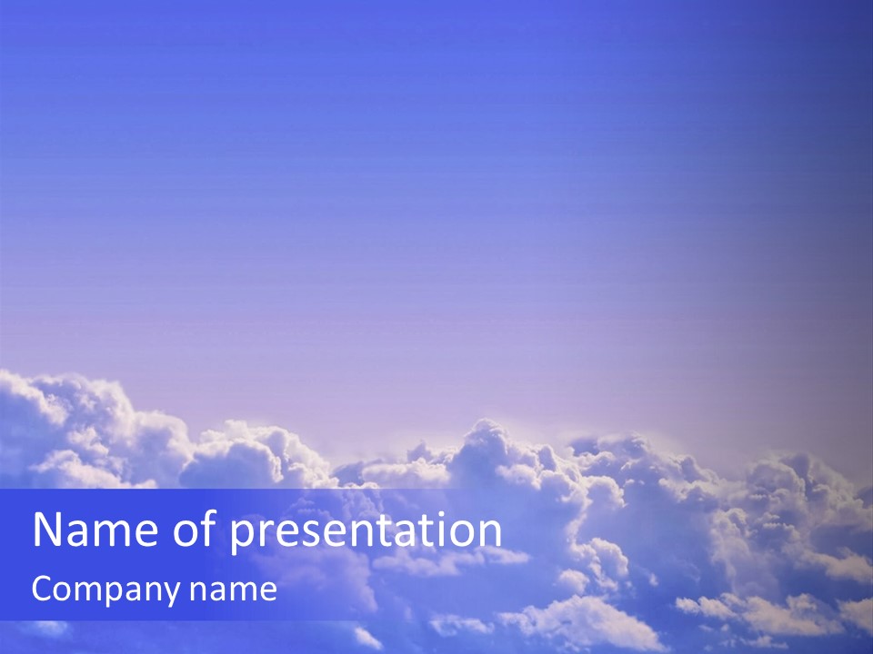 A Plane Flying High In The Sky With Clouds PowerPoint Template