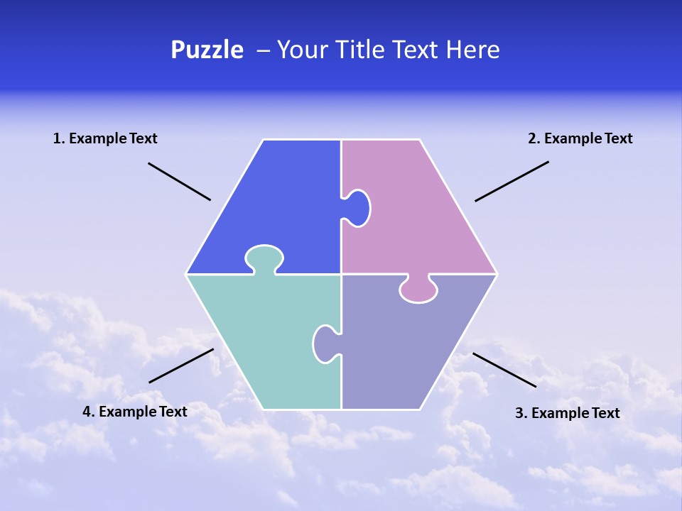 A Plane Flying High In The Sky With Clouds PowerPoint Template