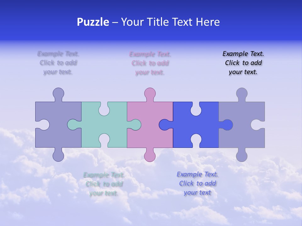 A Plane Flying High In The Sky With Clouds PowerPoint Template