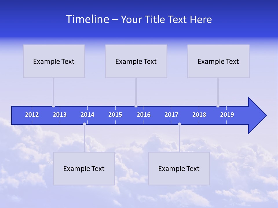 A Plane Flying High In The Sky With Clouds PowerPoint Template