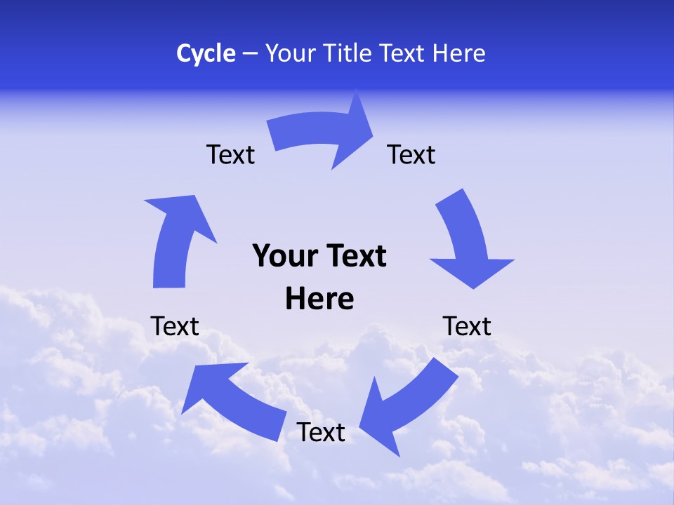 A Plane Flying High In The Sky With Clouds PowerPoint Template