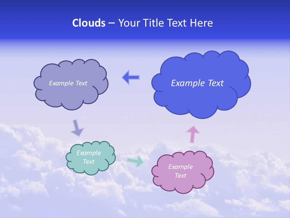 A Plane Flying High In The Sky With Clouds PowerPoint Template