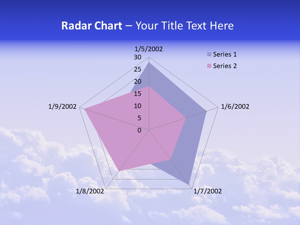 A Plane Flying High In The Sky With Clouds PowerPoint Template