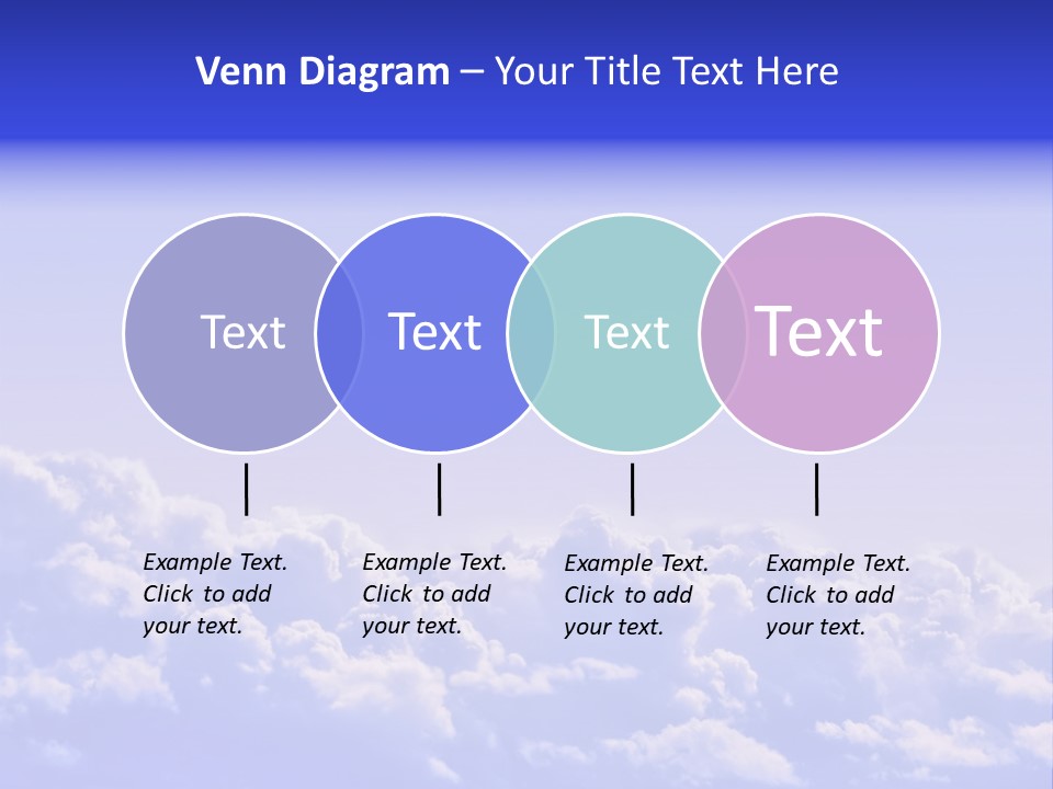 A Plane Flying High In The Sky With Clouds PowerPoint Template