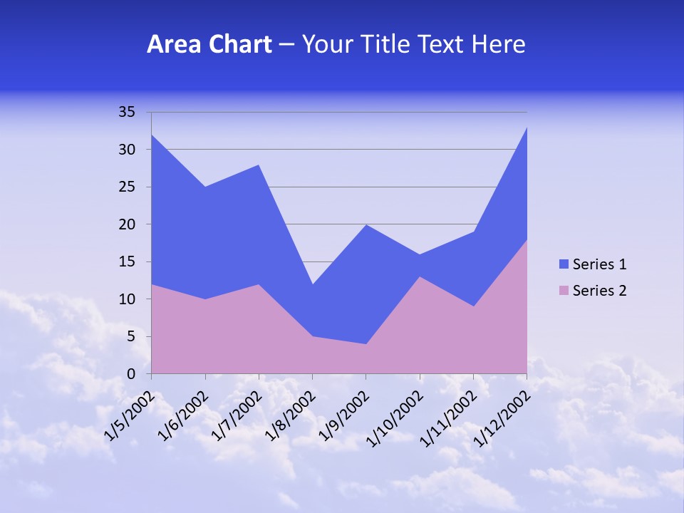A Plane Flying High In The Sky With Clouds PowerPoint Template