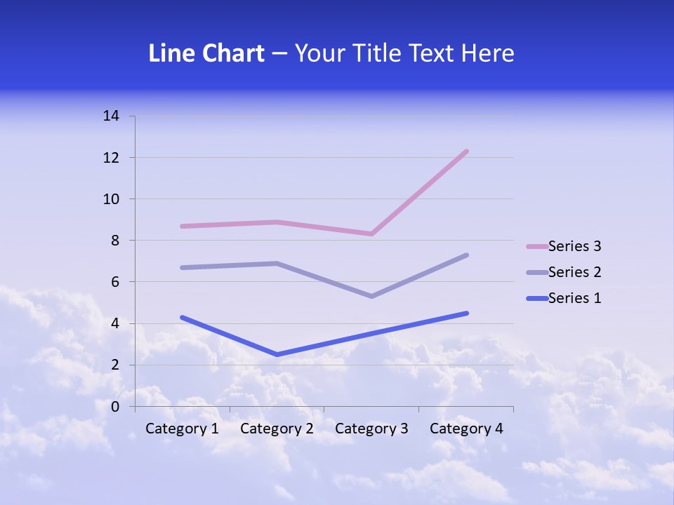 A Plane Flying High In The Sky With Clouds PowerPoint Template