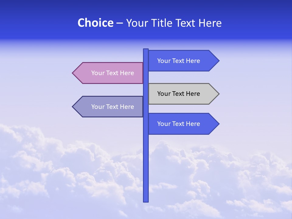 A Plane Flying High In The Sky With Clouds PowerPoint Template