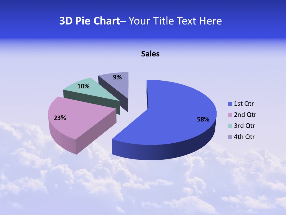 A Plane Flying High In The Sky With Clouds PowerPoint Template