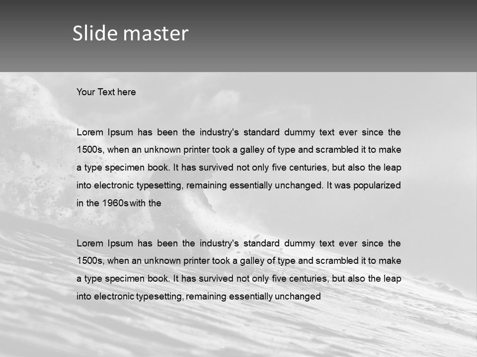 A Man Riding A Wave On Top Of A Surfboard PowerPoint Template