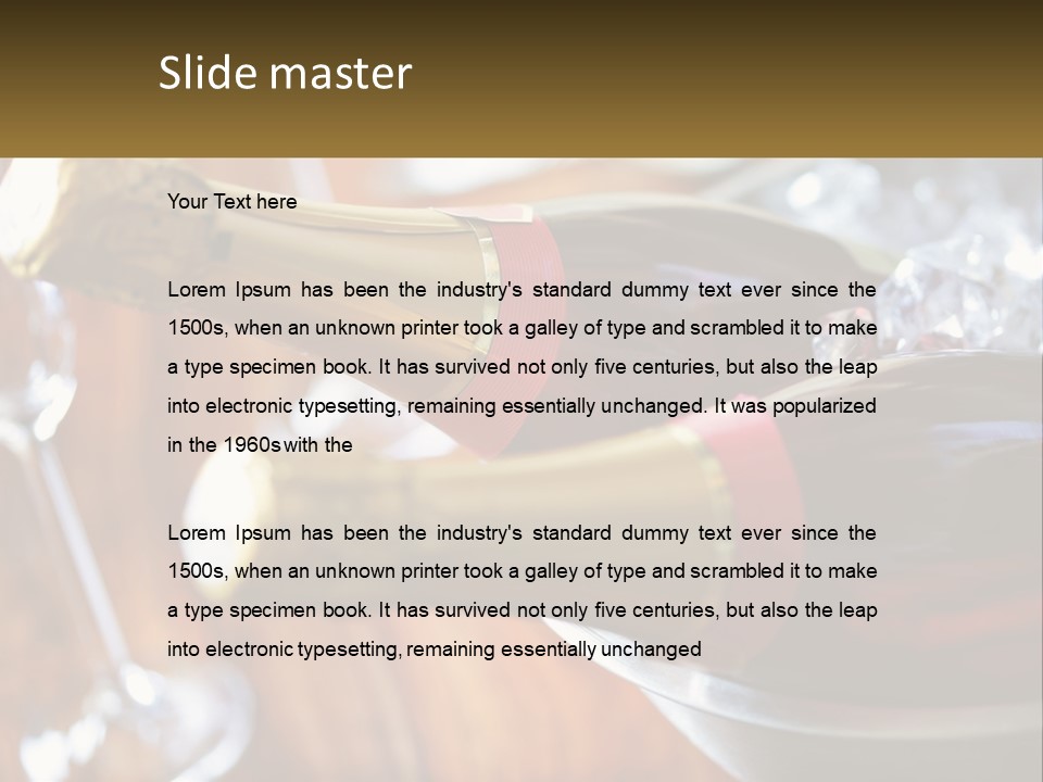 Two Bottles Of Wine Sitting On Top Of A Table PowerPoint Template