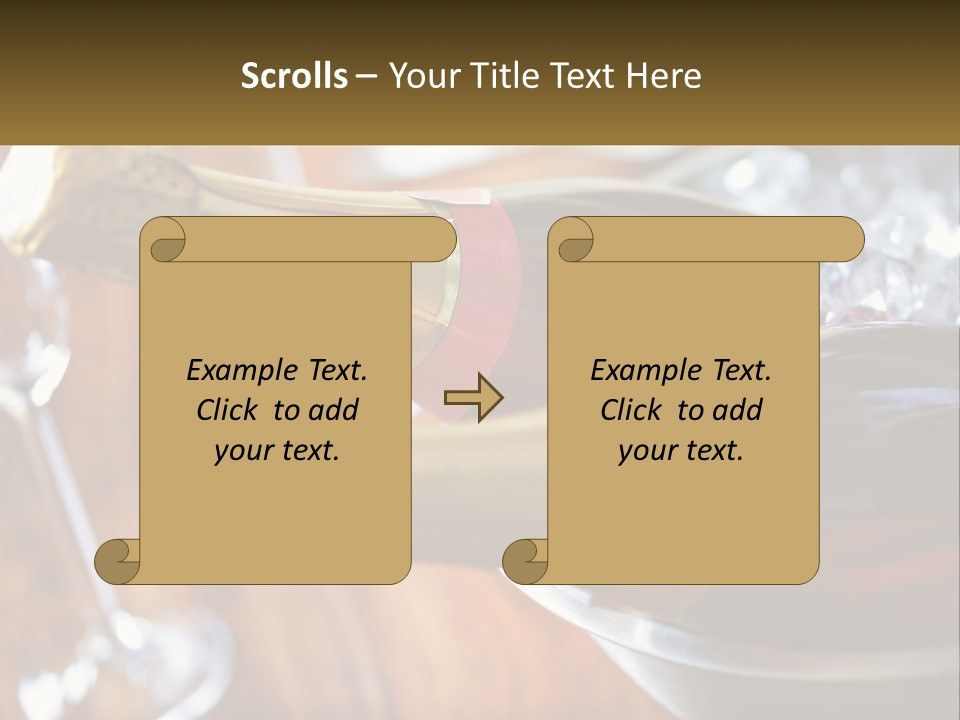 Two Bottles Of Wine Sitting On Top Of A Table PowerPoint Template