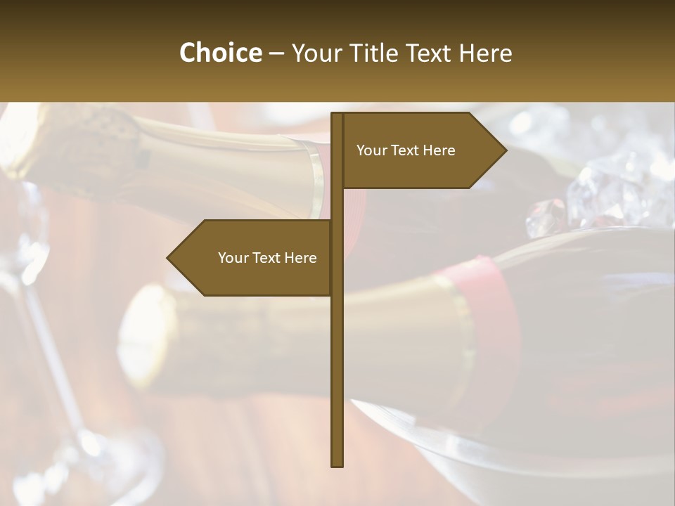 Two Bottles Of Wine Sitting On Top Of A Table PowerPoint Template