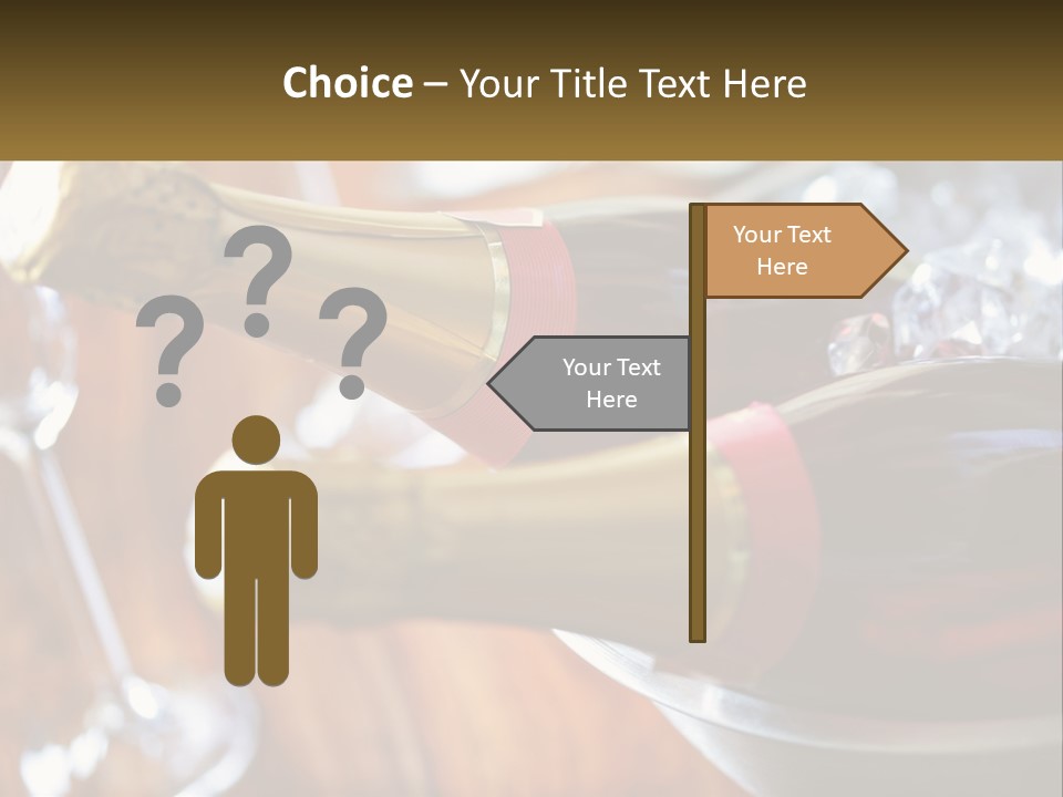 Two Bottles Of Wine Sitting On Top Of A Table PowerPoint Template