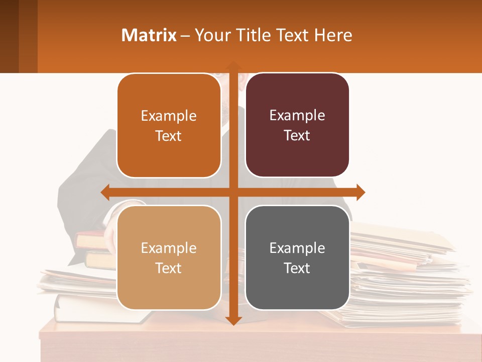 A Judge Sitting At A Desk With A Stack Of Books PowerPoint Template