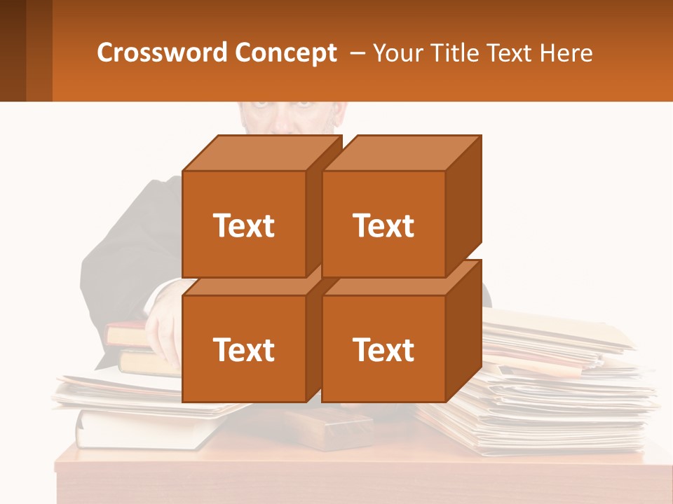 A Judge Sitting At A Desk With A Stack Of Books PowerPoint Template