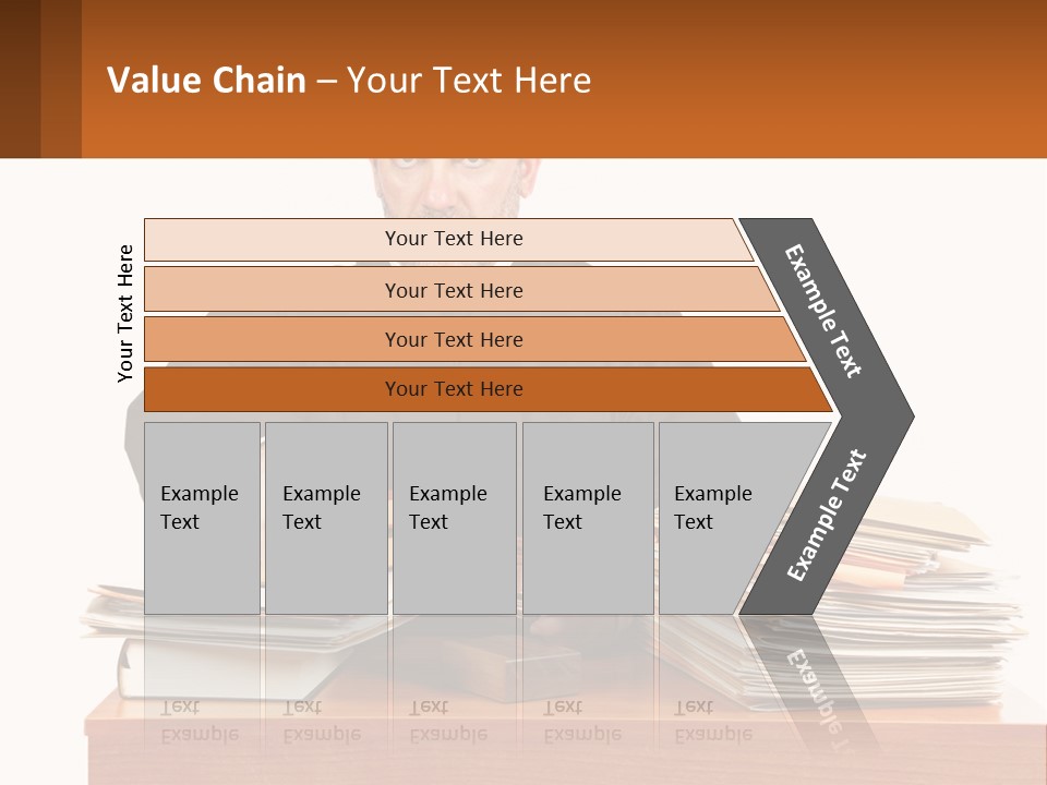 A Judge Sitting At A Desk With A Stack Of Books PowerPoint Template