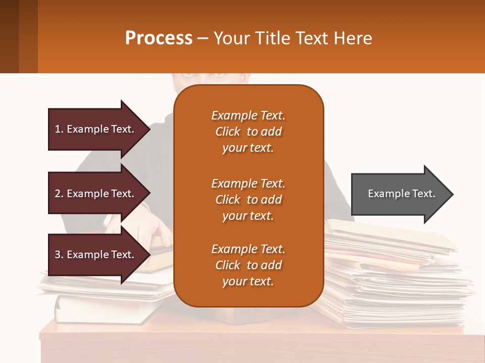 A Judge Sitting At A Desk With A Stack Of Books PowerPoint Template