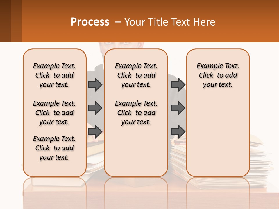A Judge Sitting At A Desk With A Stack Of Books PowerPoint Template
