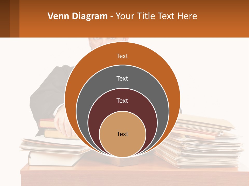 A Judge Sitting At A Desk With A Stack Of Books PowerPoint Template