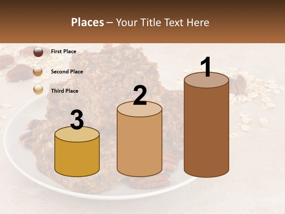 A White Plate Topped With Three Pieces Of Granola PowerPoint Template