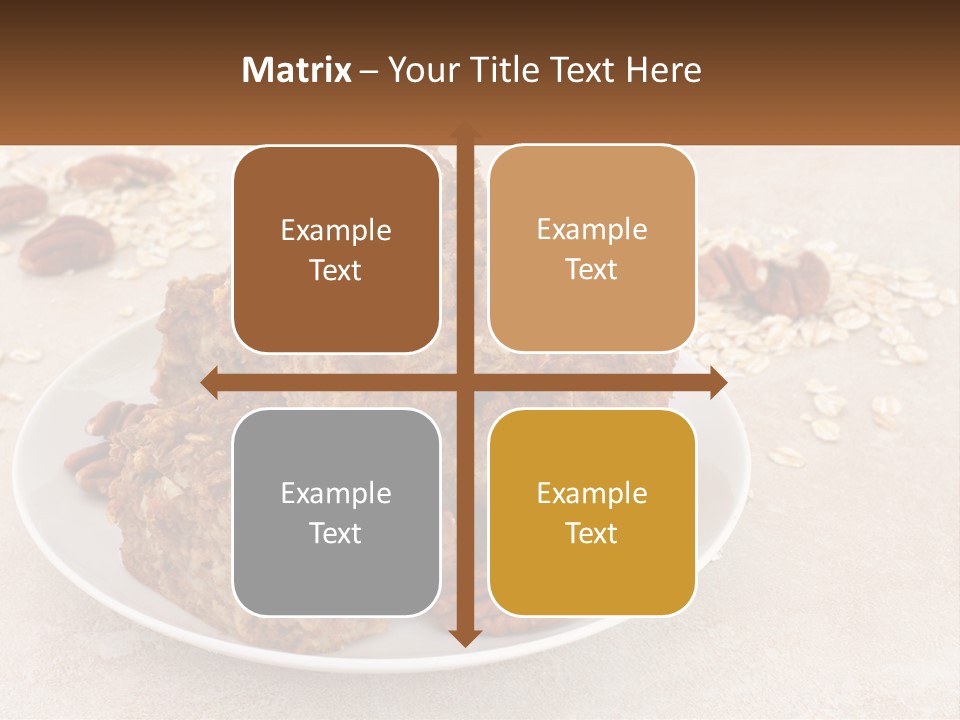 A White Plate Topped With Three Pieces Of Granola PowerPoint Template