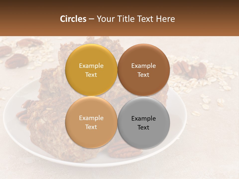 A White Plate Topped With Three Pieces Of Granola PowerPoint Template