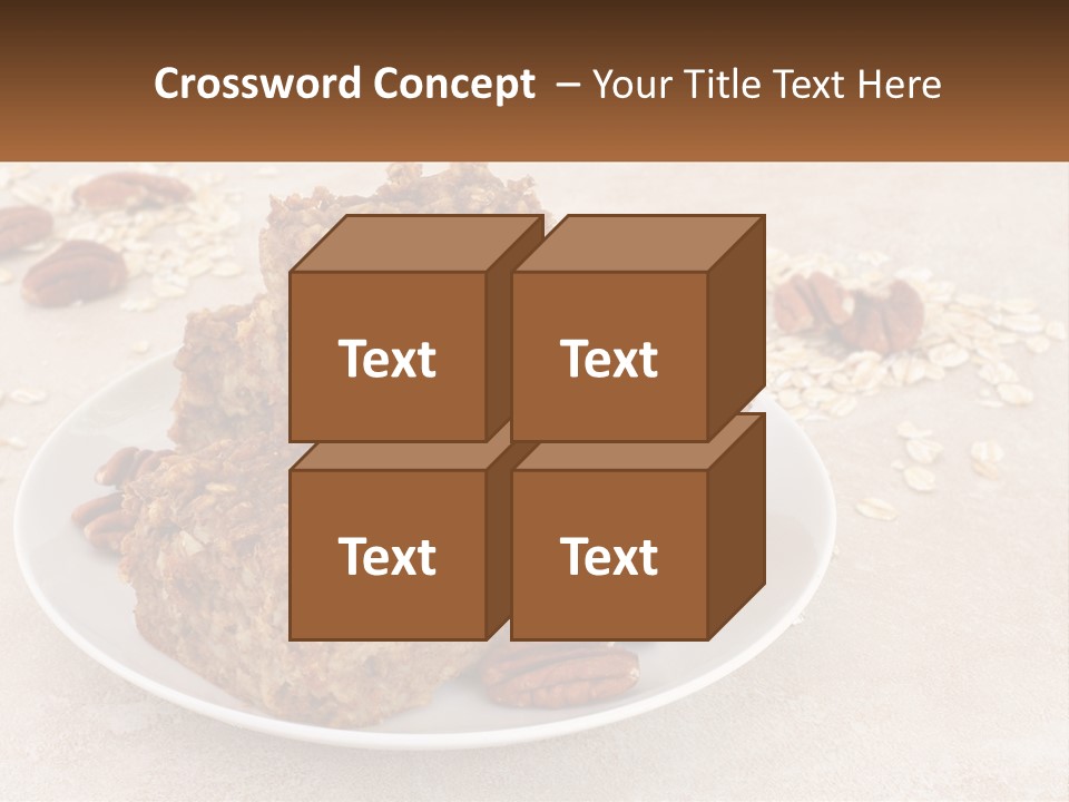 A White Plate Topped With Three Pieces Of Granola PowerPoint Template