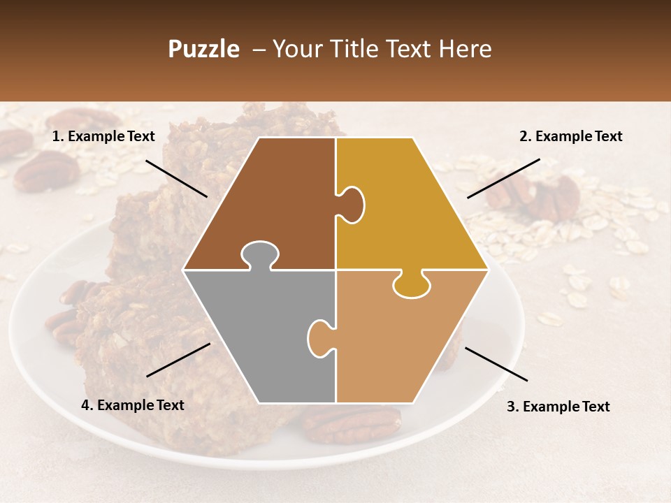 A White Plate Topped With Three Pieces Of Granola PowerPoint Template