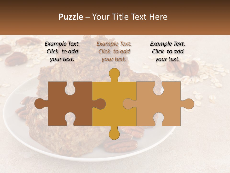 A White Plate Topped With Three Pieces Of Granola PowerPoint Template