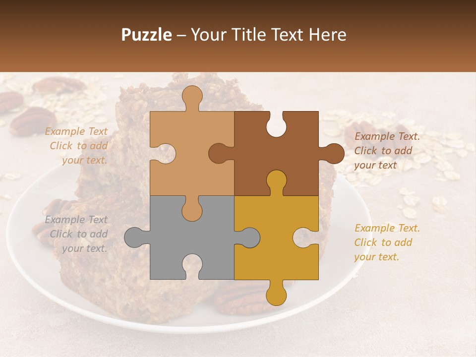 A White Plate Topped With Three Pieces Of Granola PowerPoint Template