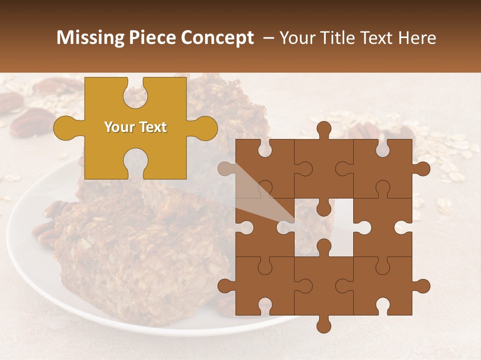 A White Plate Topped With Three Pieces Of Granola PowerPoint Template