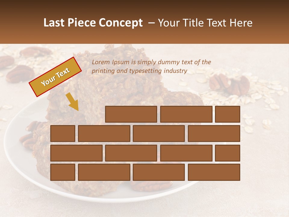 A White Plate Topped With Three Pieces Of Granola PowerPoint Template