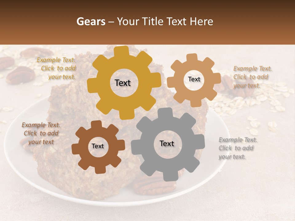 A White Plate Topped With Three Pieces Of Granola PowerPoint Template