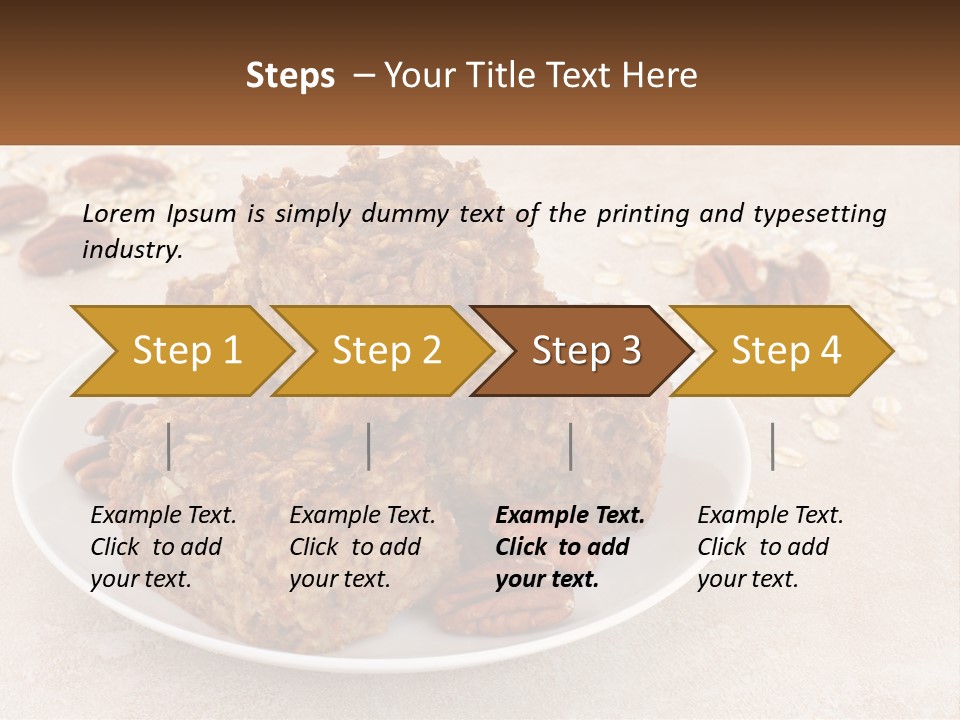 A White Plate Topped With Three Pieces Of Granola PowerPoint Template
