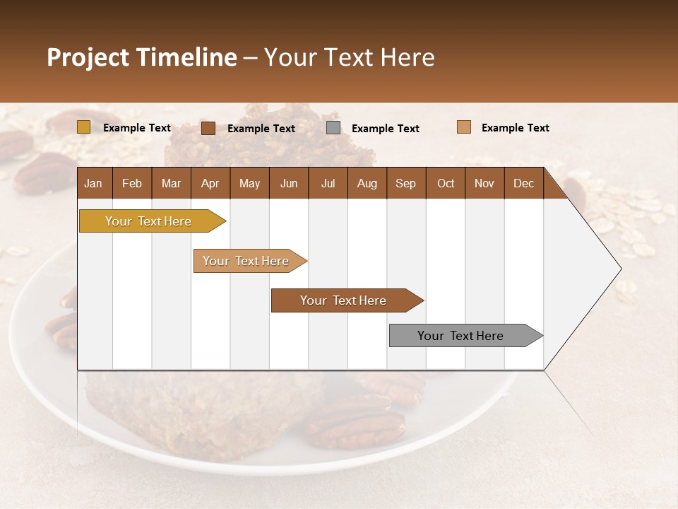 A White Plate Topped With Three Pieces Of Granola PowerPoint Template