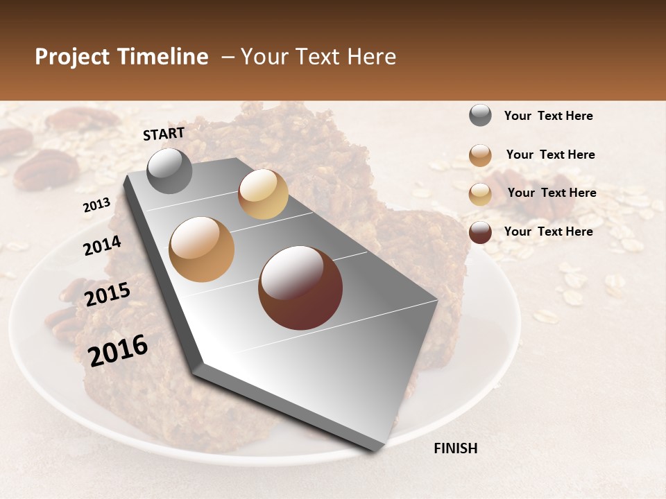 A White Plate Topped With Three Pieces Of Granola PowerPoint Template