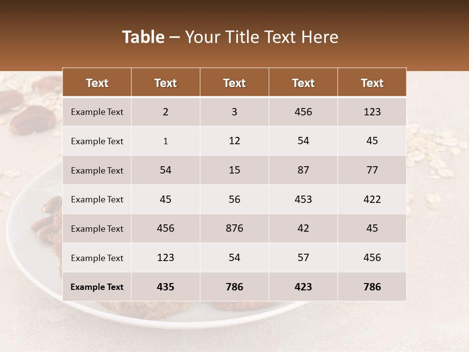A White Plate Topped With Three Pieces Of Granola PowerPoint Template