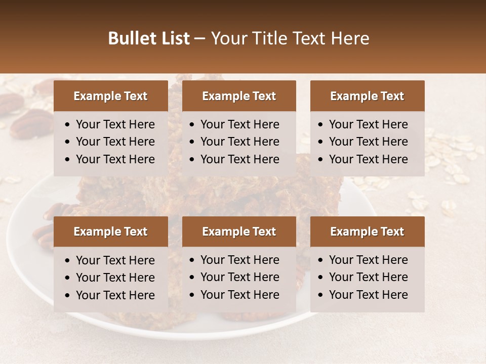 A White Plate Topped With Three Pieces Of Granola PowerPoint Template