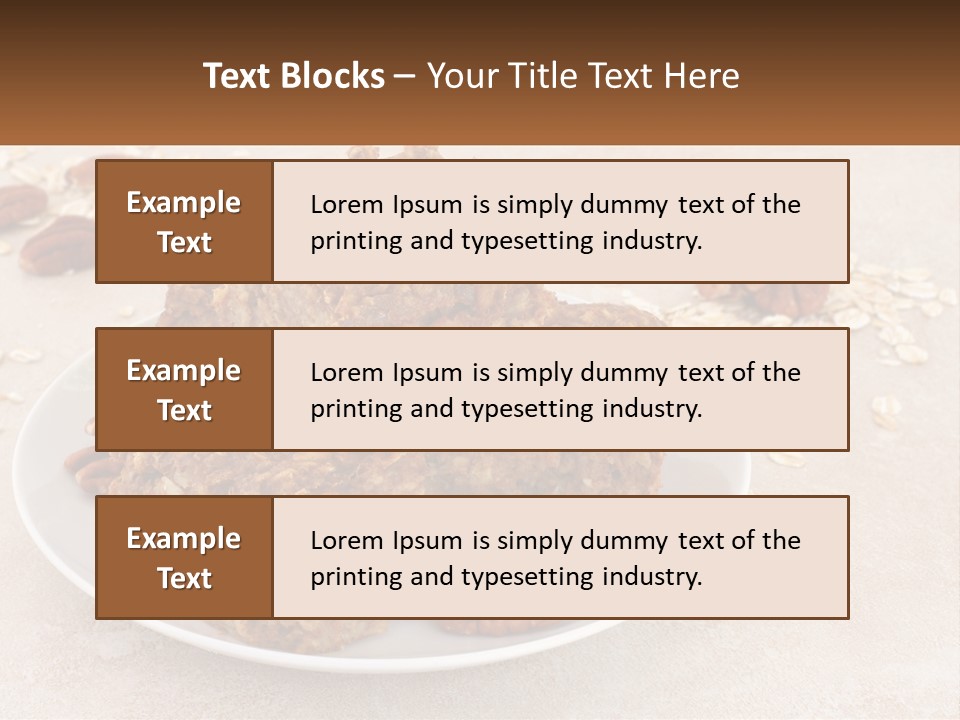 A White Plate Topped With Three Pieces Of Granola PowerPoint Template